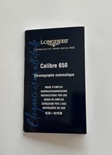 Originale Longines Cronografo Istruzioni, Modalità D'Uso - Calibro 650