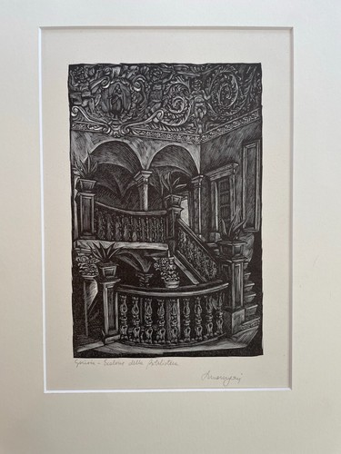 Scalone della biblioteca - della,