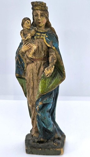 Antique virgin mary with child - virgin,