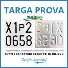 Targa Prova Decorativa Alluminio catarifrangente | TUTTI i caratteri in Rilievo
