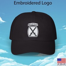 10th Mountain Division Embroidered Black Classic Dad Cap