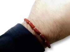 Bracciale in Oro 18kt da 750 di corallo rosso da uomo cm12,70 5 braccialetto
