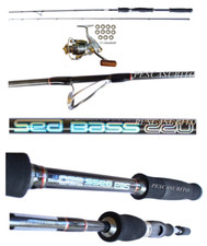 Kit Canna Sea Bass 2.60m 20/70g + Mulinello Xc Pesca Spinning Spigola Mare EH