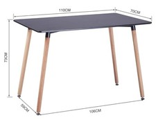 TAVOLO 70X110 NUOVO NERO E ROVERE