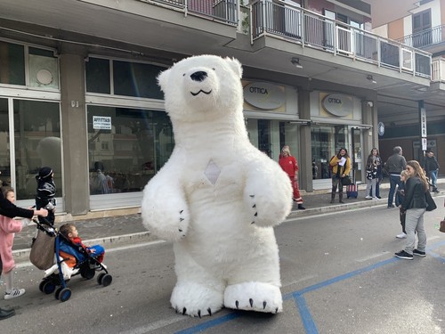 Orso bianco gigante mascotte - ,