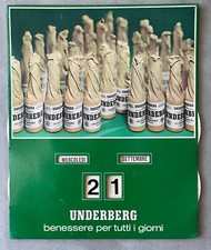 UNDERBERG Calendario perpetuo pubblicitario made in Germany 29,5x36 - anni '70