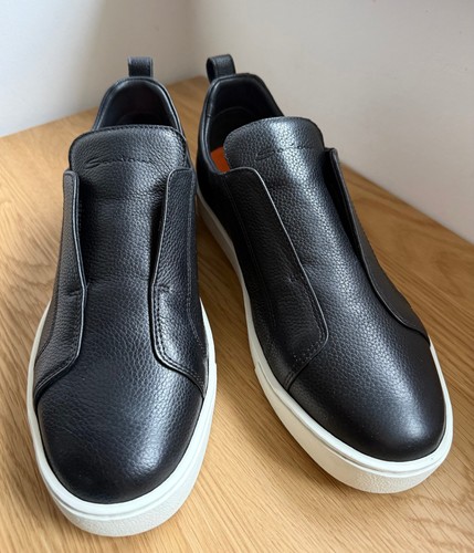 Santoni slip black - on,