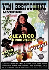 PUBBLICITA' 1938 VINO BERTOCCHINI LIVORNO ALEATICO DI PORTOFERRAIO FIASCHI FRATE