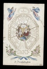 santino incisione 1800 SS.TRINITA' dip. a mano