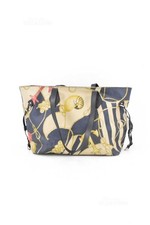 Borsa In Vera Pelle Pelletteria Daniel Blu Gialla Rossa 44 X 27 X 16 Cm Circa