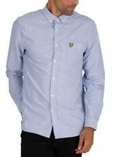 Lyle & Scott Uomo Camicia Oxford con tasca sul petto, Blu