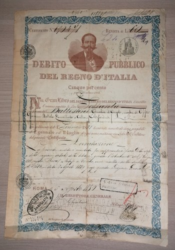 1880 raro certificato - raro,