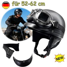 Casco Moto Vintage Pelle PU