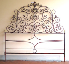 TESTIERA TESTATA DA LETTO MATRIMONIALE IN FERRO BATTUTO A CODA PAVONE VINTAGE 27