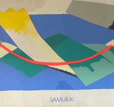 ARTE CONTEMPORANEA-GRANDE GRAFICA POLICROMA-SAMURAI-ARTISTA RENZO NUCARA-1990