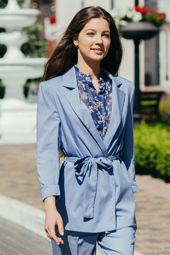 Giacca blu donna - sotto, cintura
