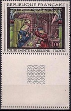 Francia 1967 Chiesa di Santa Maddalena Troyes vetro colorato artigianato gioielli oro MNH
