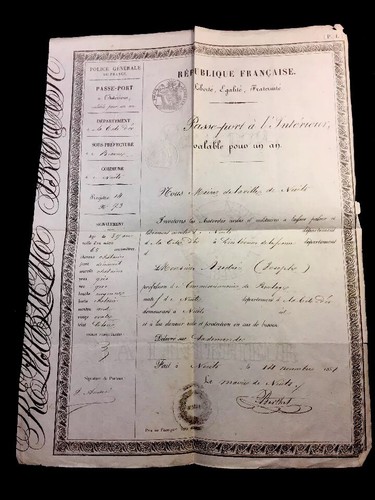 Antico passaporto 1851 - passaporto,