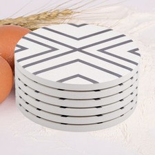  6 Pcs Sottobicchieri Marmo