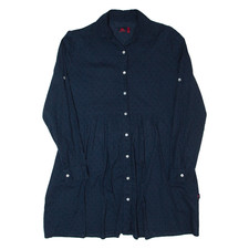 KAPPA ROBE DI Camicia Donna Oversize Vestito Blu Maculato Lunghezza Ginocchio S