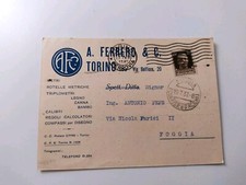 Rara 1937 Pubblicitaria A. Ferrero Torino Legno Canna Bambù Calibri Compassi 