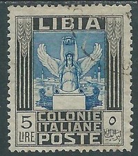 1921 LIBIA USATO PITTORICA 5