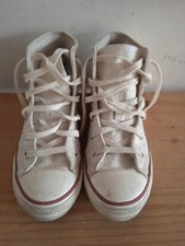 SCARPE CONVERSE IN TELA ALTA CON LACCI BAMBINA GIRL 668030C BIANCO 32 usate bene