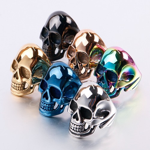 Anello teschio gotico colorato - anello,