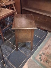 Antique Oak Sewing Box Side