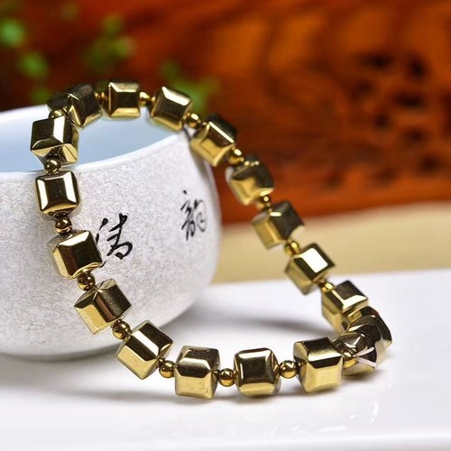 Bracciale cubo ottone - bracciale, 8mm