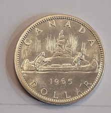 1965 CANADA DOLLAR  SILVER coin - moneta ARGENTO 800 - Proof -" Voyageur Canoe "