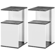 HOMCOM Comodini Moderni dal Design Irregolare con Scaffale Aperto in Truciolato