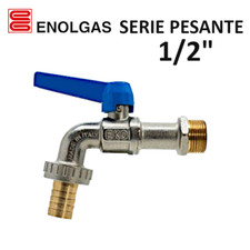 Rubinetto da esterno per giardino 1/2” pesante a leva con portagomma Enolgas Eko