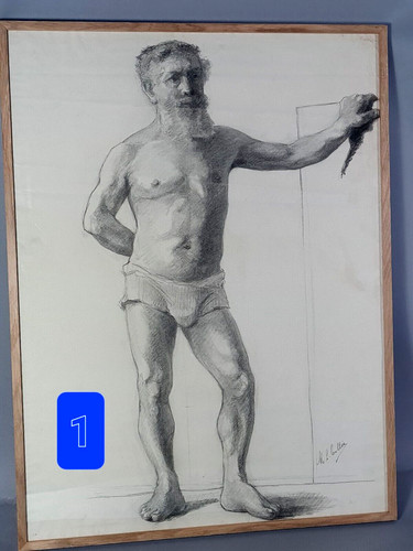Vecchio disegno uomo studio - da,