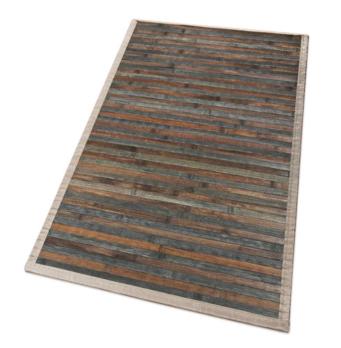 Tappeto bamboo legno - , grigio