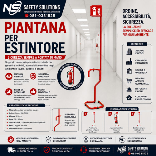 Piantana porta estintore kg2 - piantana,
