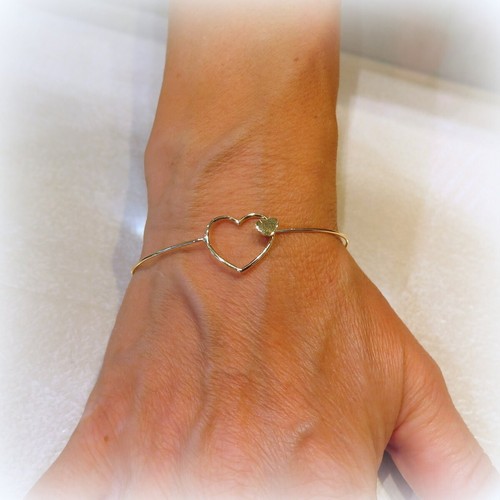 Bracciale cuore rigido - , oro