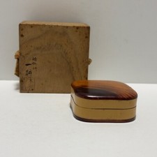 Raro contenitore incenso giapponese Kogo bambù lacca con vecchia scatola Sado Chado Chanoyu