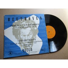 TRIO DE TRIESTE trio n°7 " à l'archiduc BEETHOVEN  DECCA France LXT 2717 Lp 1952