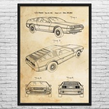 DMC-12 Car Patent Wall Art