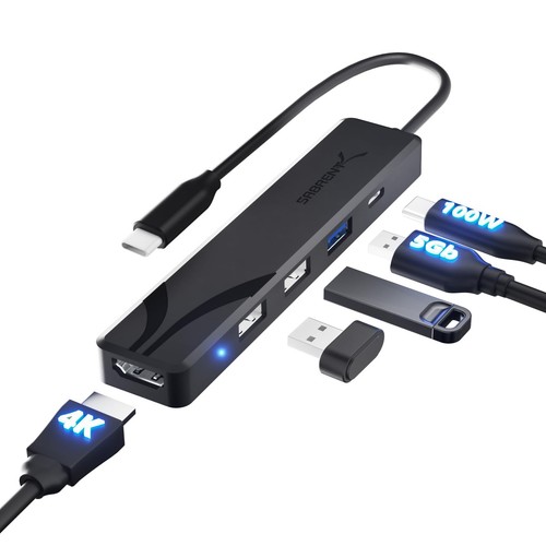 Sabrent hub usb multipresa - c,