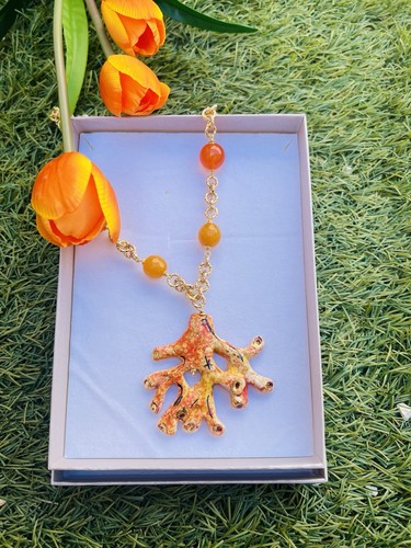 Collana corallo ceramica di - corallo,