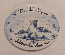 Ceramica Albisola, Savona Bianco Blu Ovale Pannello Piastrella Castello