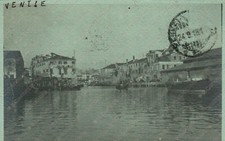 1913 VENEZIA Barche nel Canale Cartolina fotografica