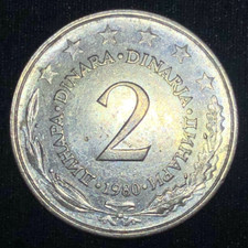 Jugoslavia 2 dinara, 1980