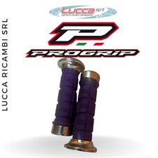 Coppia Manopole Senza Foro " Pro Grip " Viola Con Borchie Cromate