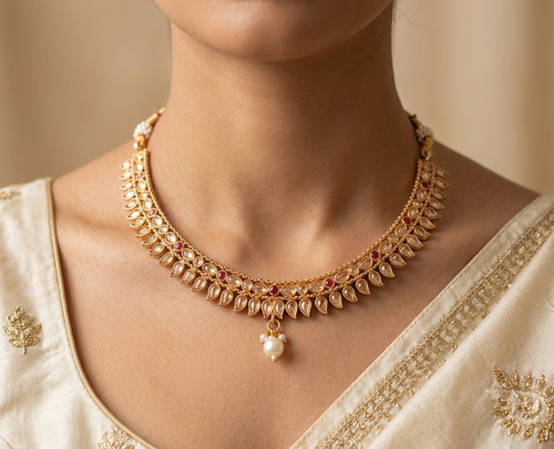 Set collana polki pietra - set,