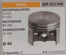 11270302003 PISTONE COMPLETO SEGMENTI E SPIN ATOMIZZATORE STIHL SR 400 Ø46