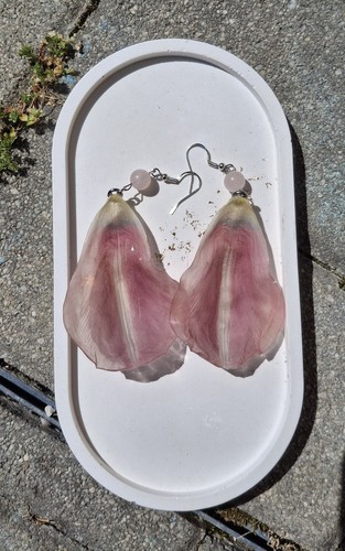 Orecchini con veri petali - petali, di