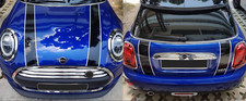MINI ONE MINI COOPER COFANO E SPILLA STIVALI STRISCE GRAFICA VINILE DECALCOMANIE ADESIVI 